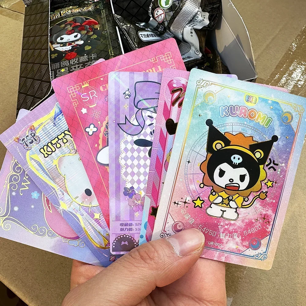 New 30-entry Card Sanrio Card Collection Kaku Romeika Bag Hello Kitty Melody Square Card Blind Box Children\'s Toy Peripheral