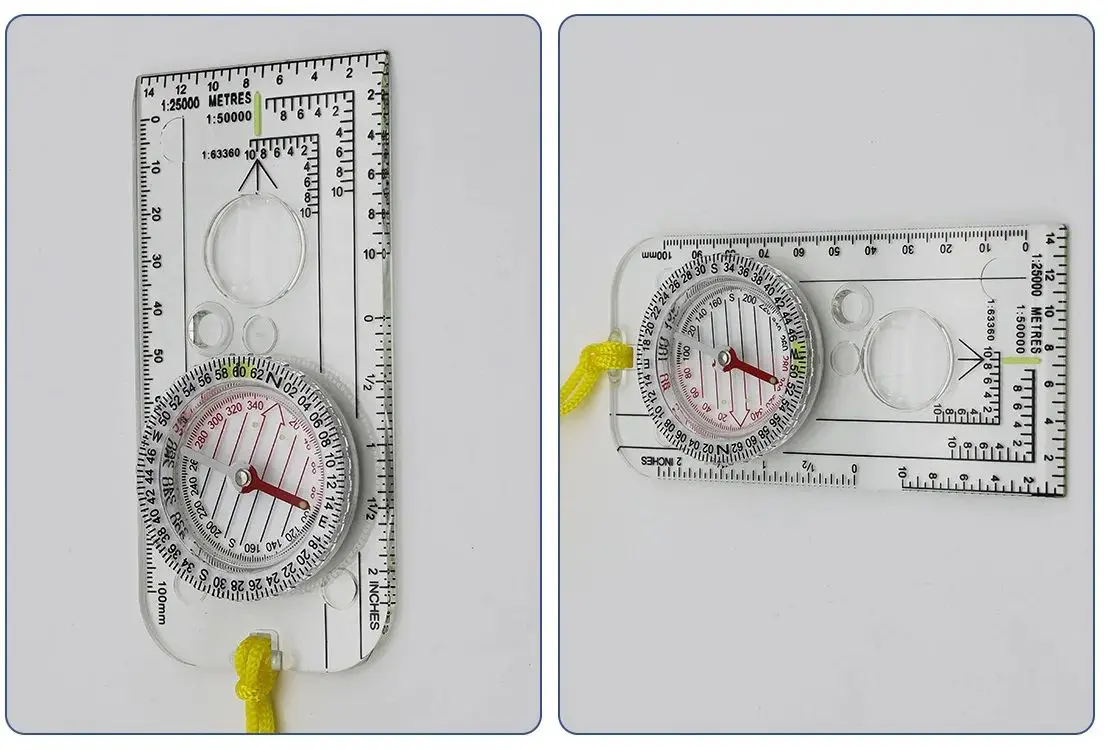 Outdoor Orienteering Compass Map Reading Ruler Scale, Survival Gear for Hiking Hunting Backpacking image 6