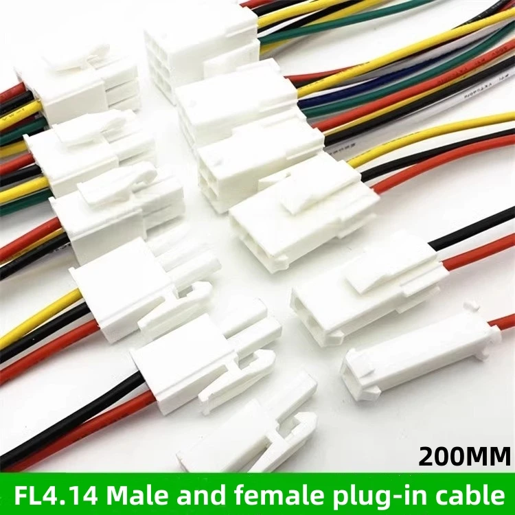 1pcs Fl4.14mm Pitch Terminal Cable Connector Air Pair Cable Servo Motor Plug Male And Female Pair Cable 1p2p3p4p6p9p