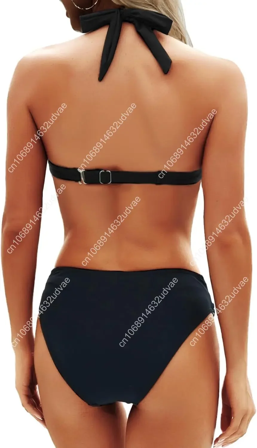 Yonique Women Two Piece Bathing Suits Push Up Bikini Set Halter Swimsuit Vintage Swimwear