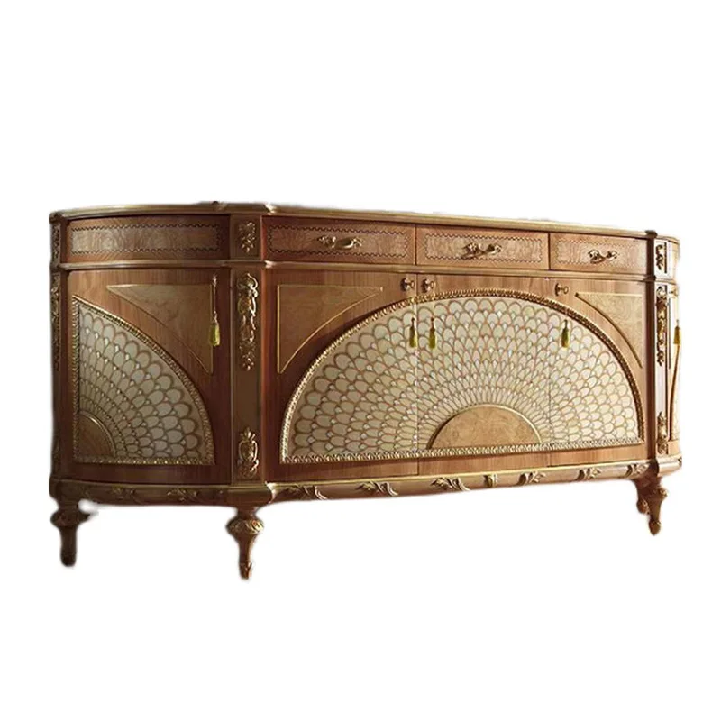 Foyer entrance cabinet Furniture Solid wood hand-carved entrance cabinet