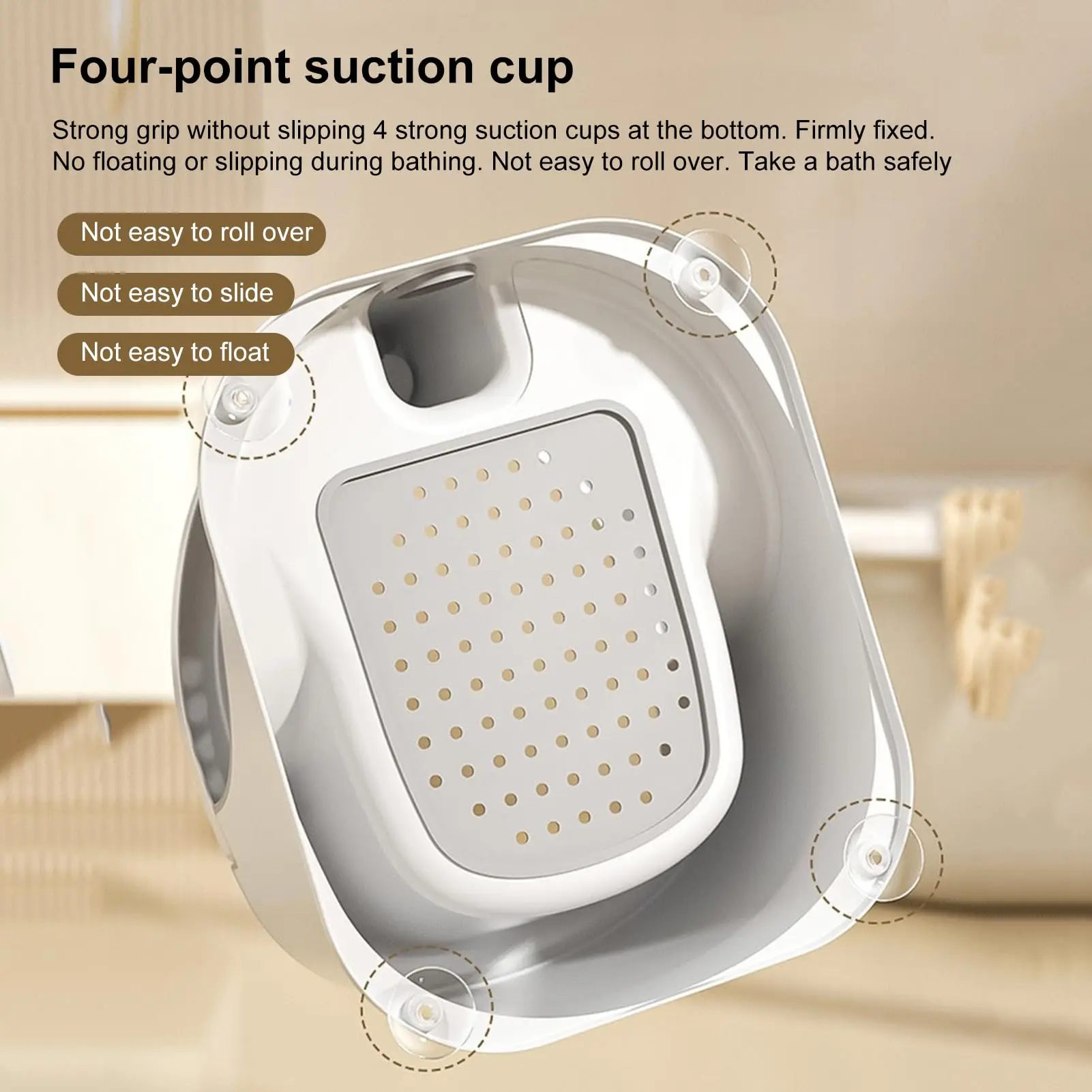 Baby Bath Seat, Baby Bath Support, Baby Sit Up Bath Seat, Children Safety Shower Assistance Supplies for Home Travel Housewarmin
