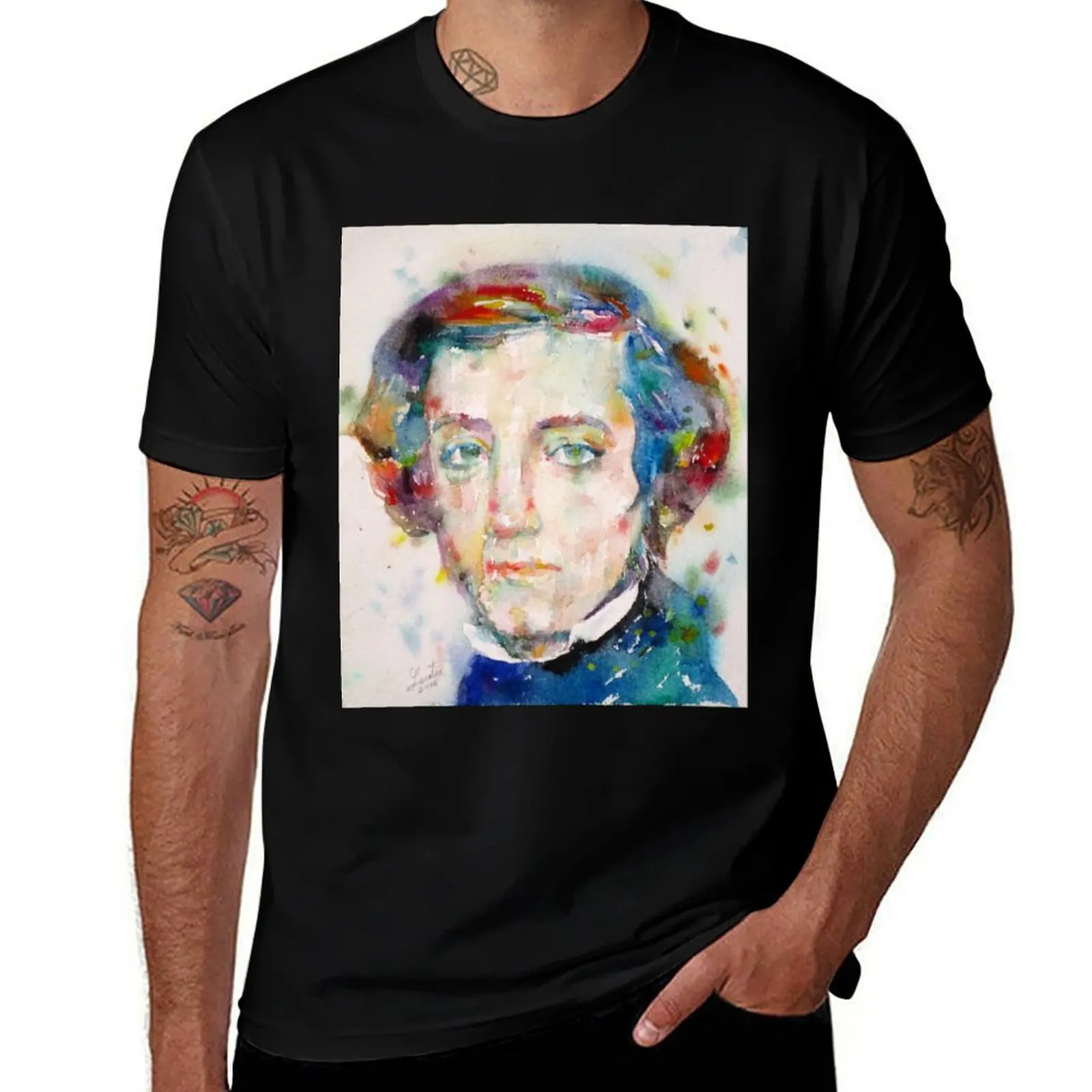ALEXIS DE TOCQUEVILLE - watercolor portrait T-Shirt Long Lasting Casual T-Shirt