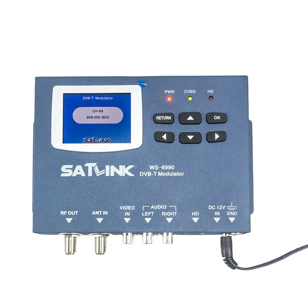 Satlink ws6990 WS-6990 H.264 Terrestrial 1 Route DVB-T DVB-C ISDBT ISDB-T RF modulator/ AV/ hd 1080p Meter satellite tv receiver