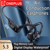 OnePlus Air Conduction Bluetooth Earphones 5.3 Plug Memory Card Digital Display Waterproof With Mic Hanging Ear Sports Earphones