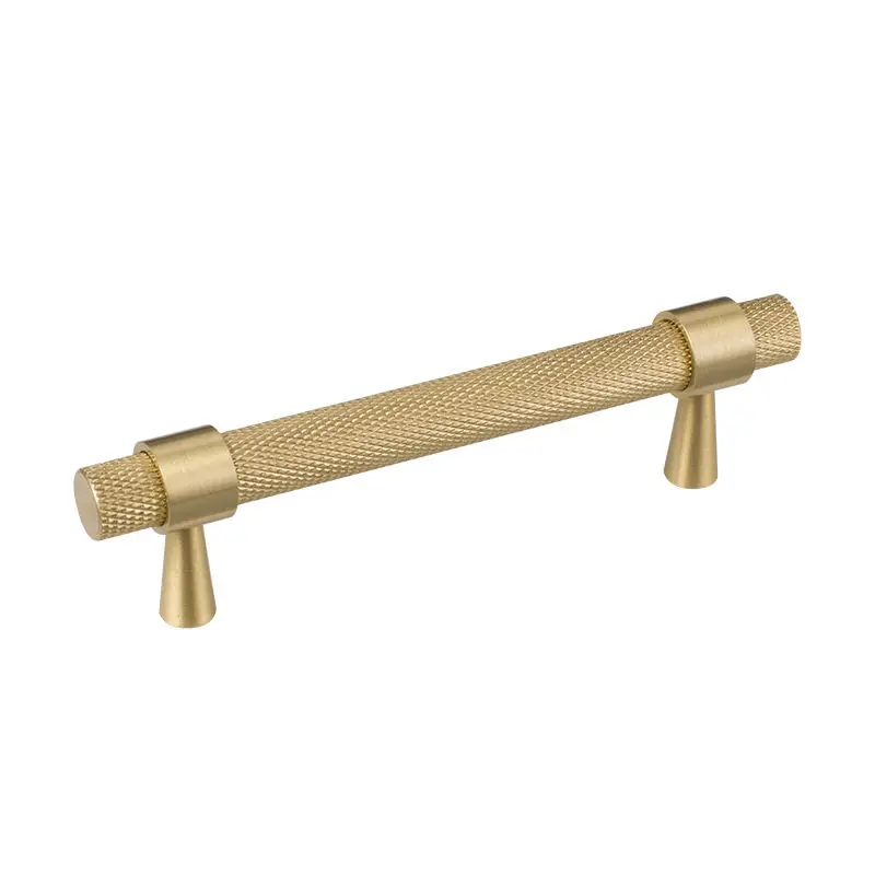 Long Grain Handle Cabinet Door Handle Drawer Handle Solid Brass T-shaped Strip Bedroom Knob Wardrobe Decorative Furniture