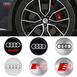 56/60/65mm Car Styling 3D Metal Wheel Center Hub Cap Dust Cover Naklejka do Audi A4 B8 8P A3 A5 A6 C7 A1 A7 A8 Q2 Q3 Q5 Q7 RS TT