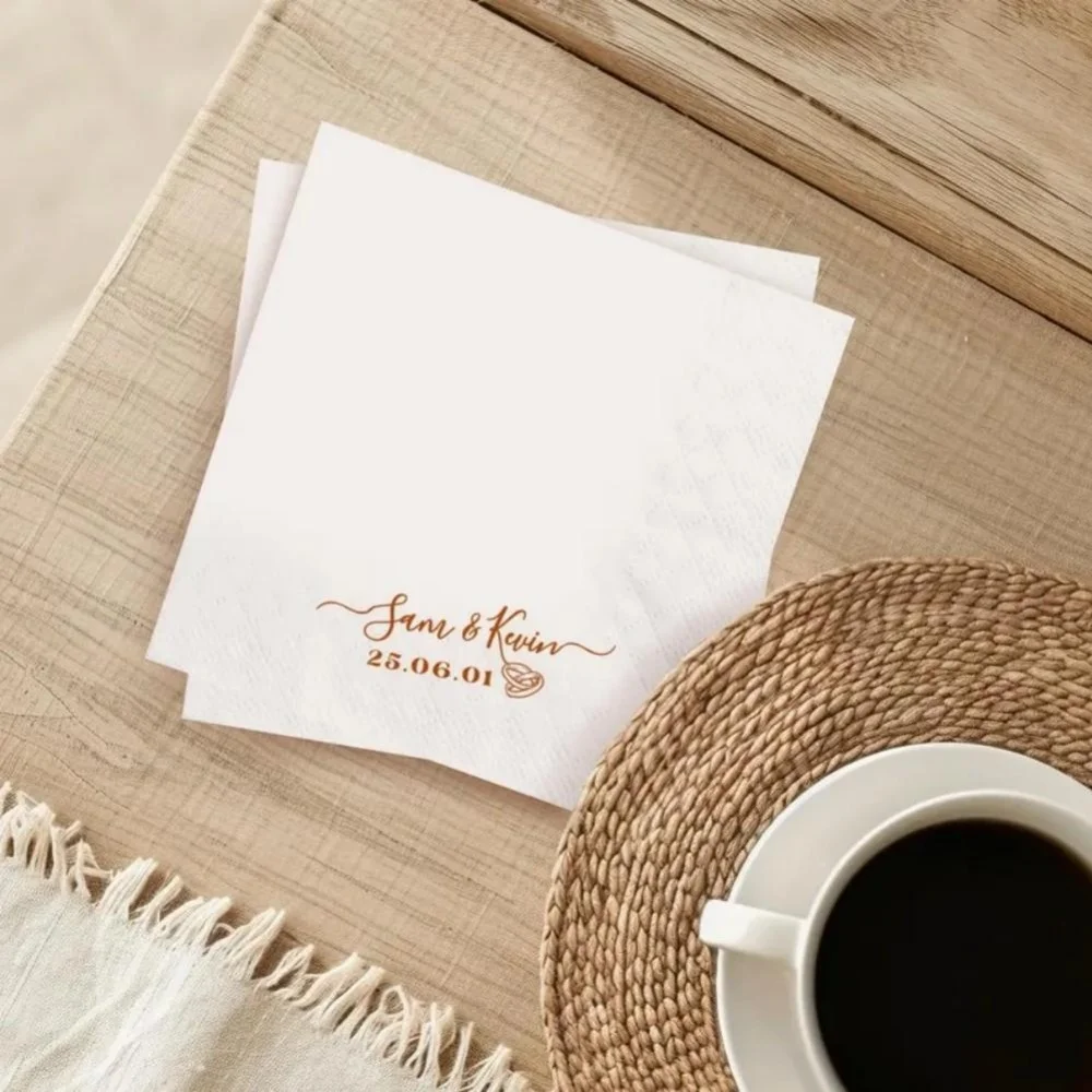 مناديل زفاف مخصصة مع الاسم |   مناديل الحفلات الشخصية |   أي نص على المناديل الخطوبة #5