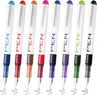 Bolígrafos estilográficos desechables, plumas estilográficas líquidas rectas, para escribir, bolígrafo de tinta de secado rápido, suministros de arte multicolores de escritura suave