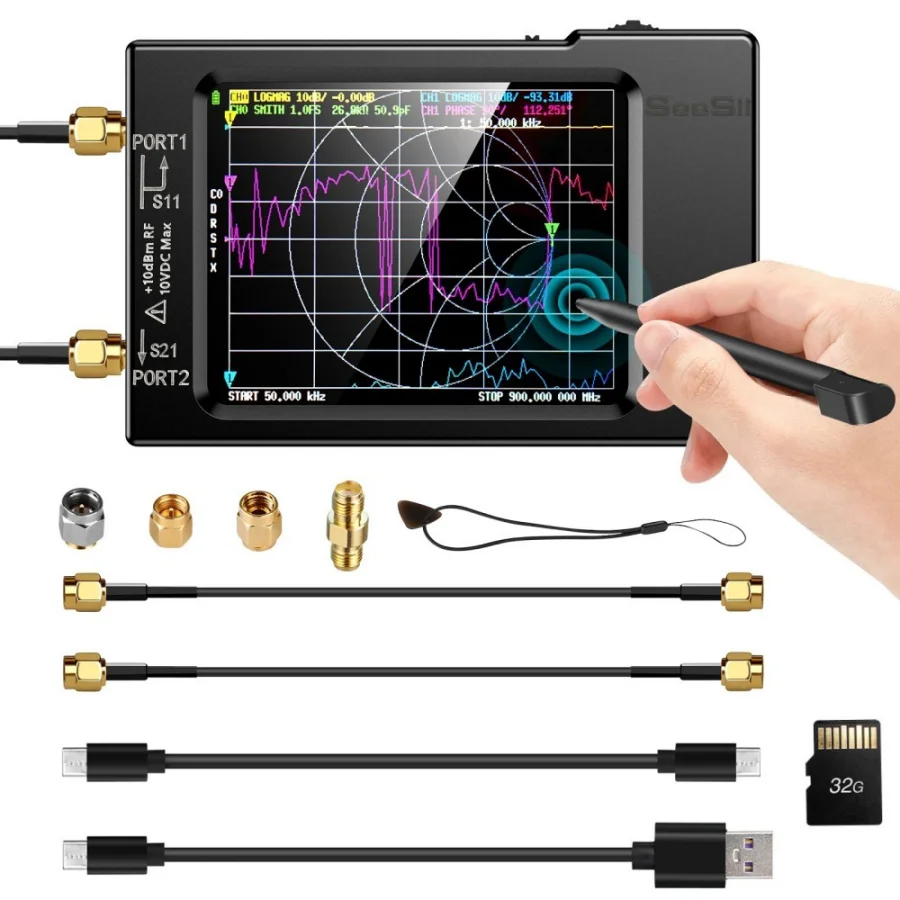 

SeeSii NanoVNA H Vector Network Analyzer 10KHz-1.5GHz MF HF VHF Antenna Analyzer Upgraded HW3.6 Measuring S Parameters