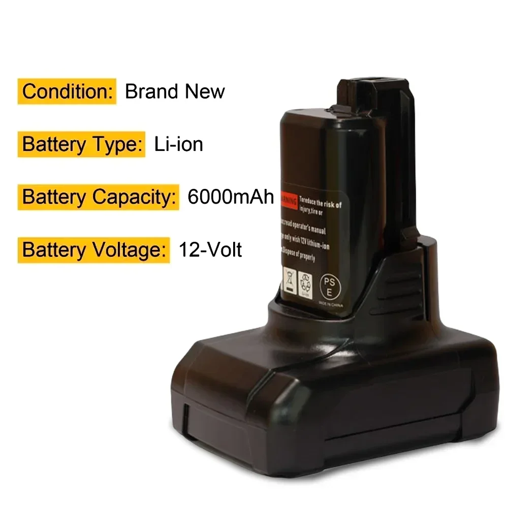 12V 6000 Li-ion Replacement Battery For Bosch BAT420 BAT411 BAT412 BAT413 BAT414 Cordless Power Tools With charger