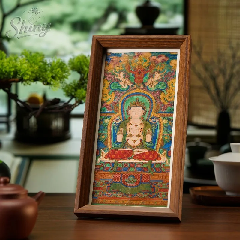 

Zen-inspired Bodhisattva Portrait Thangka Frame Suitable for Buddhist Shrines Living Rooms Entryways decorative Gift.
