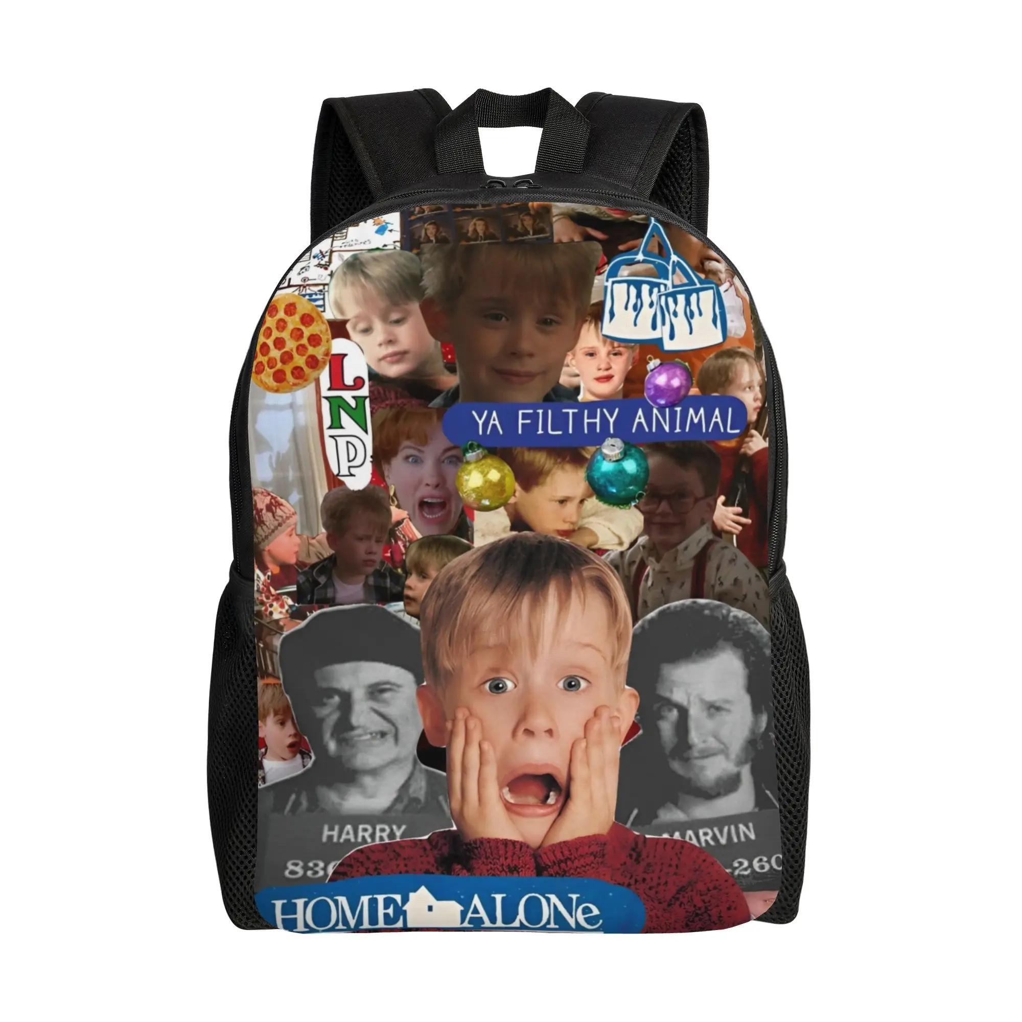 

Рюкзак-коллаж «Один дома» с МакКалой Кулкином для мужчин и женщин, стильный студенческий деловой рюкзак, сумка для ноутбука с изображением Кевина из комедии, холщовая сумка для активного отдыха