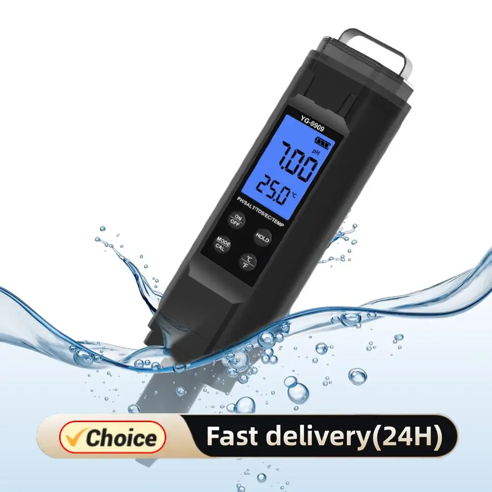 

Цифровой тестер качества воды 5 в 1, ручка TDS/EC/температура/соленость/PH-метр для питьевой воды/аквариумов/гидропоники/басейнов