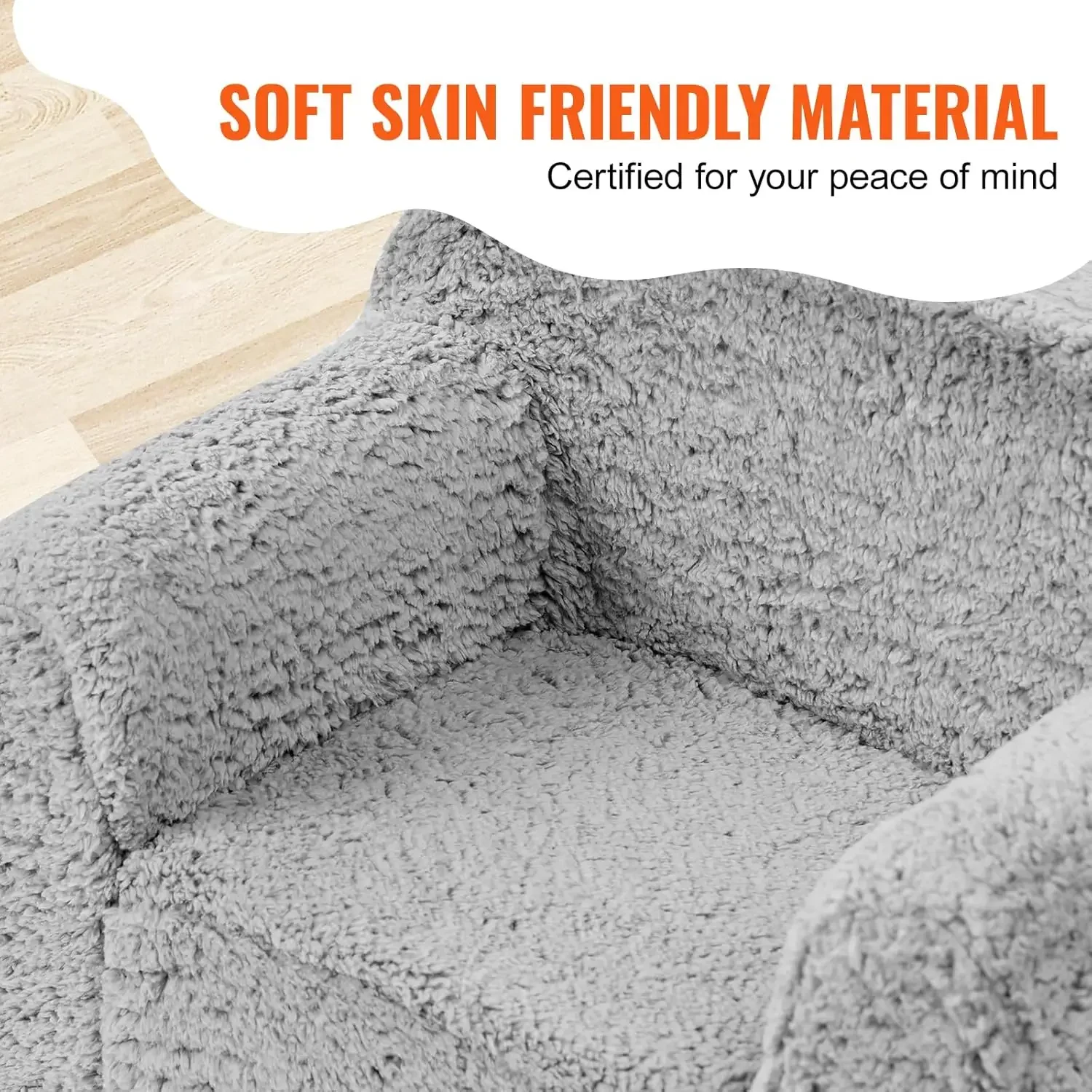 Poltrona infantil, sofá infantil com esponja 25D de alta densidade, cadeira infantil confortável e macia