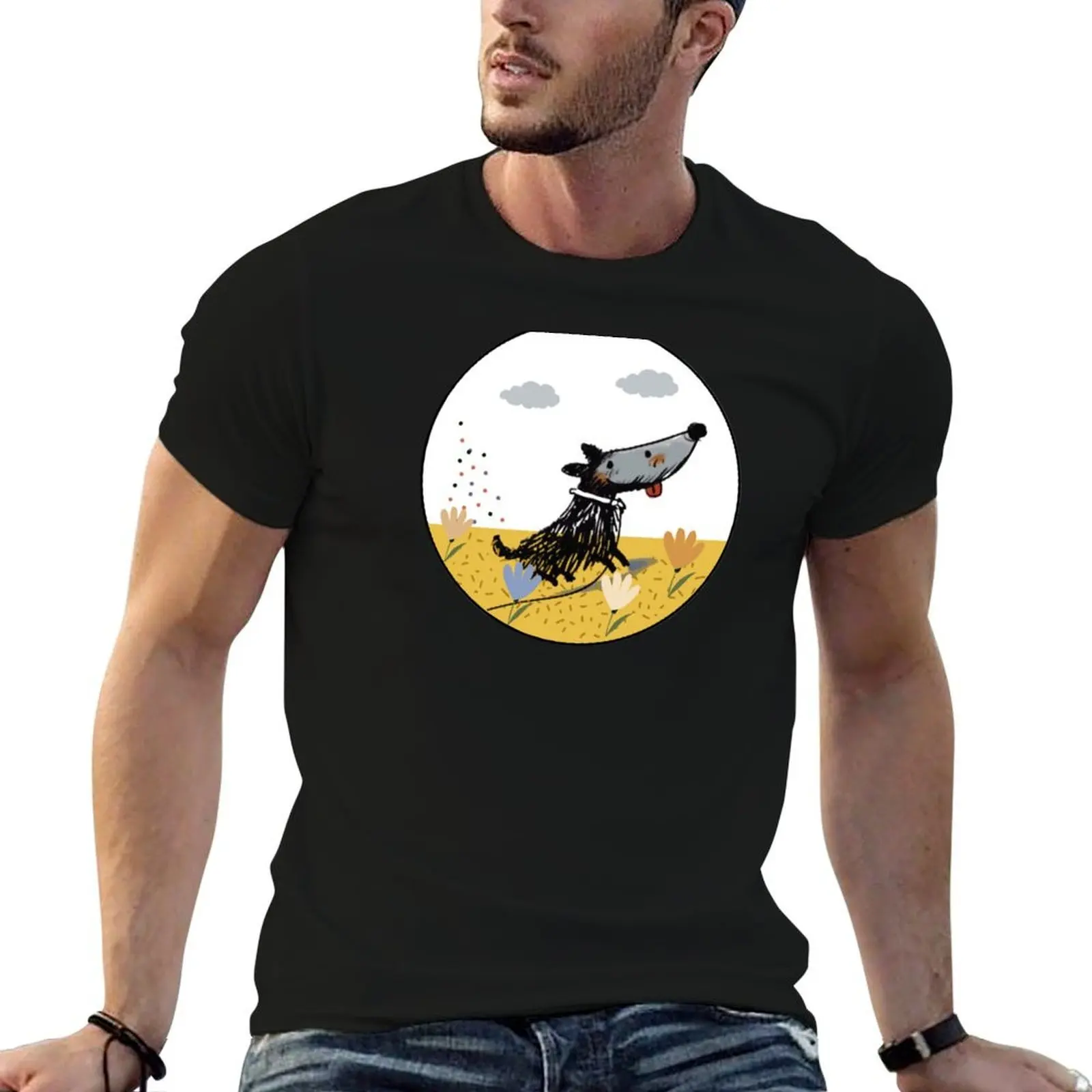It's Okay to Not Be Okay - The Cheerful Dog T-Shirt t shirts for man pack cotton t shirt for man t shirts designer T-shirt