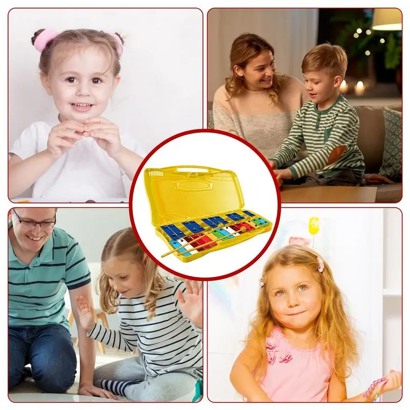 Xylophone professionnel en métal pour enfants, équipement de musique, glocoopération, pointe DNomatic, pour le jour de l'an, anniversaire