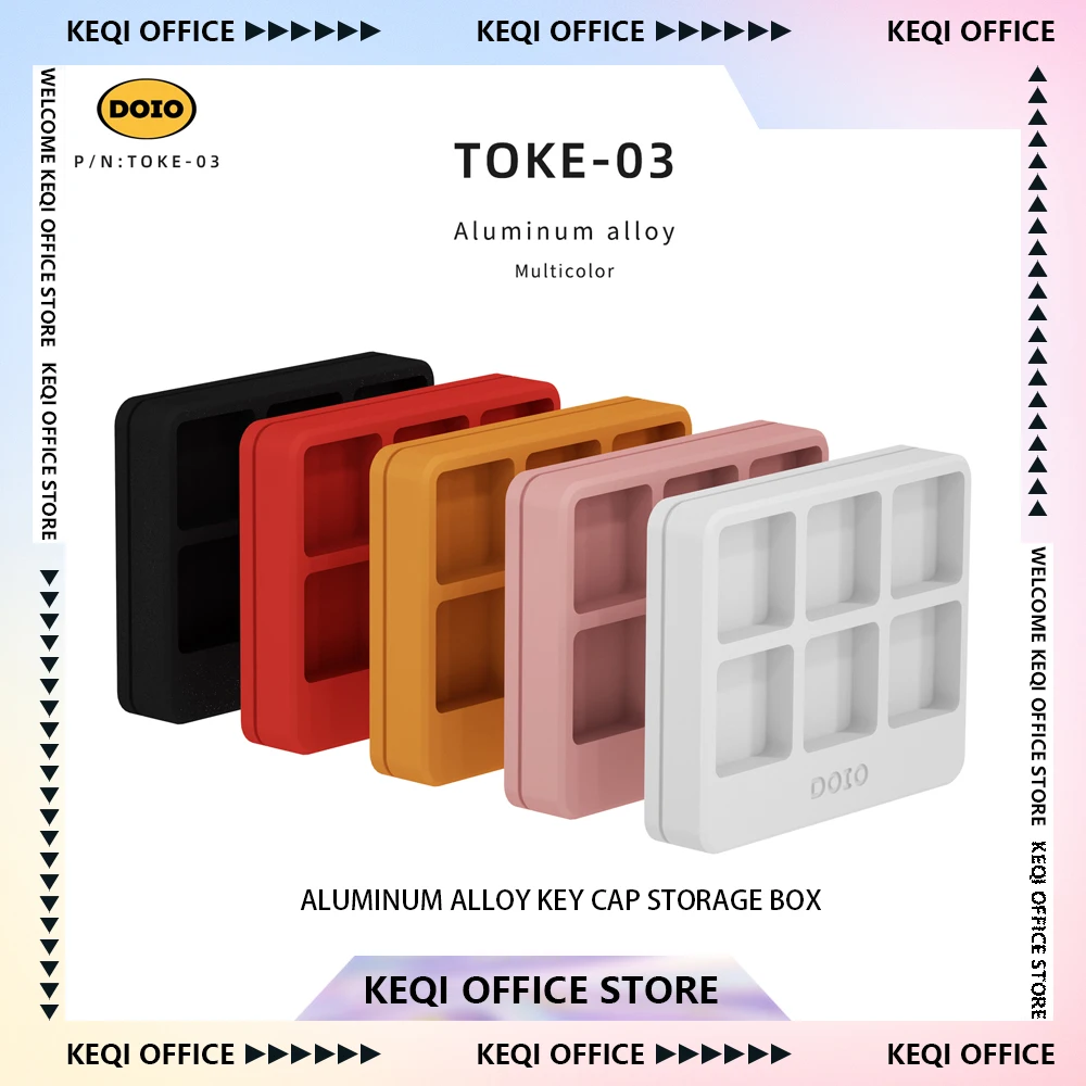 DOIO TOKE-03 Multicolor Aluminum Alloy Keyboard Box Mechanical Keyboard Keycap Storage Desktop Ornaments PC Accessories Gifts