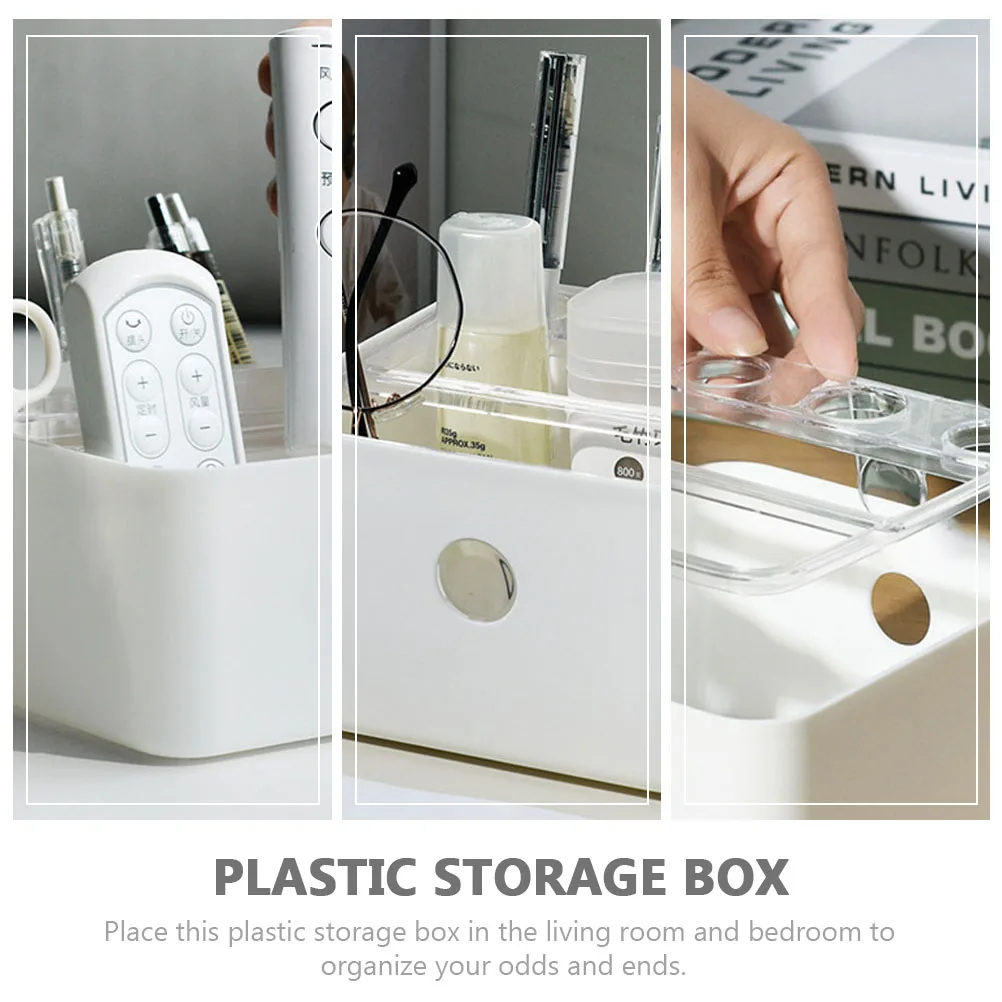 

1pc Storage Box Plastic Organizing Box for Bedroom Bathroom Desktop Home Supply Portable Storage Container Vanity