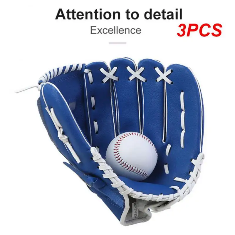 3PCS Outdoor Sport Baseball Glove New Batting Gloves Pu Leather Baseball Training Competition Glove Baseball Glove Unisex