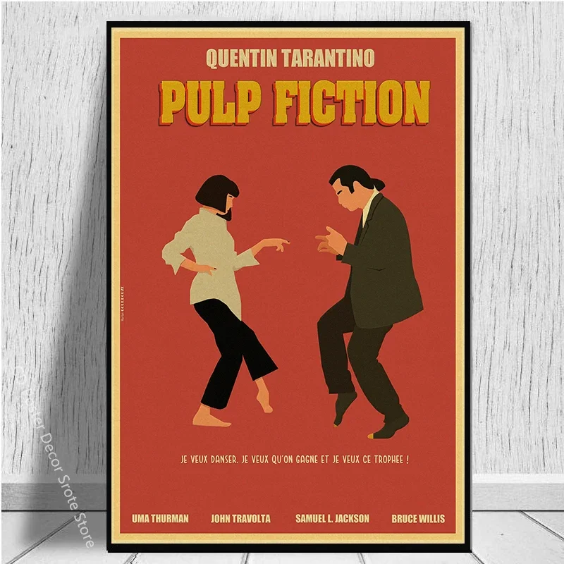 Retro Classic Movie Pulp Fiction Posters Tarantino Film Prints Poster Vintage Home Living Room Decor Picture Art Wall Painting