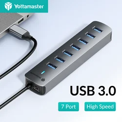 Yottamaster Multiport USB 3.0 HUB 5Gbps High Speed USB A Splitter Adapter Support OTG for PC, Computer Accessories, Macbook Pro