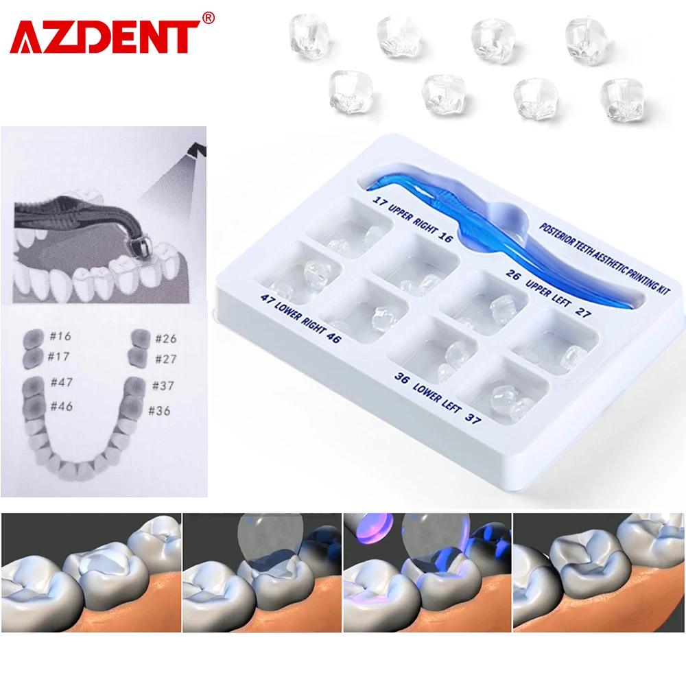 AZDENT Dental Orthodontic Posterior Teeth Aesthetic Printing Mould Kit Printing Restoration Teeth Quick Built