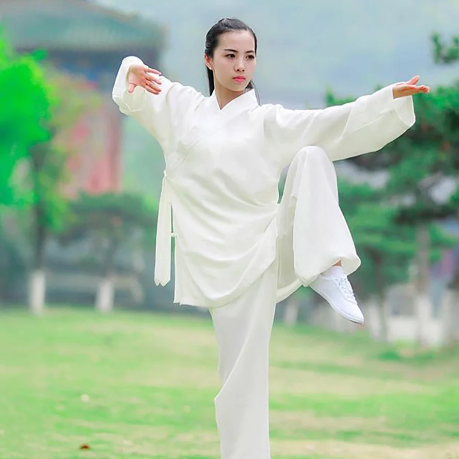 High Quality Cotton Linen Clothes Sets Men Women Tai Chi Suit Practice Clothing Martial Art Uniform Taoist Kung Fu Top+pants