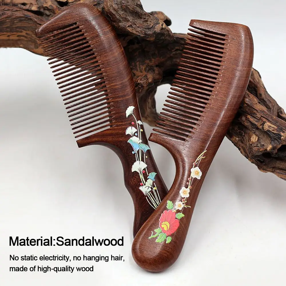 Delicate Hair Comb Fine Tooth Anti-static Beard Comb Head Massage Hair Styling Tool Sandalwood Comb