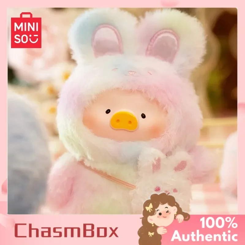 Véritable Lulu Pig Joyful Time Series vinyle en peluche boîte aveugle porte-clés intéressant Mini poupée d'action pour porte-clés et cadeau