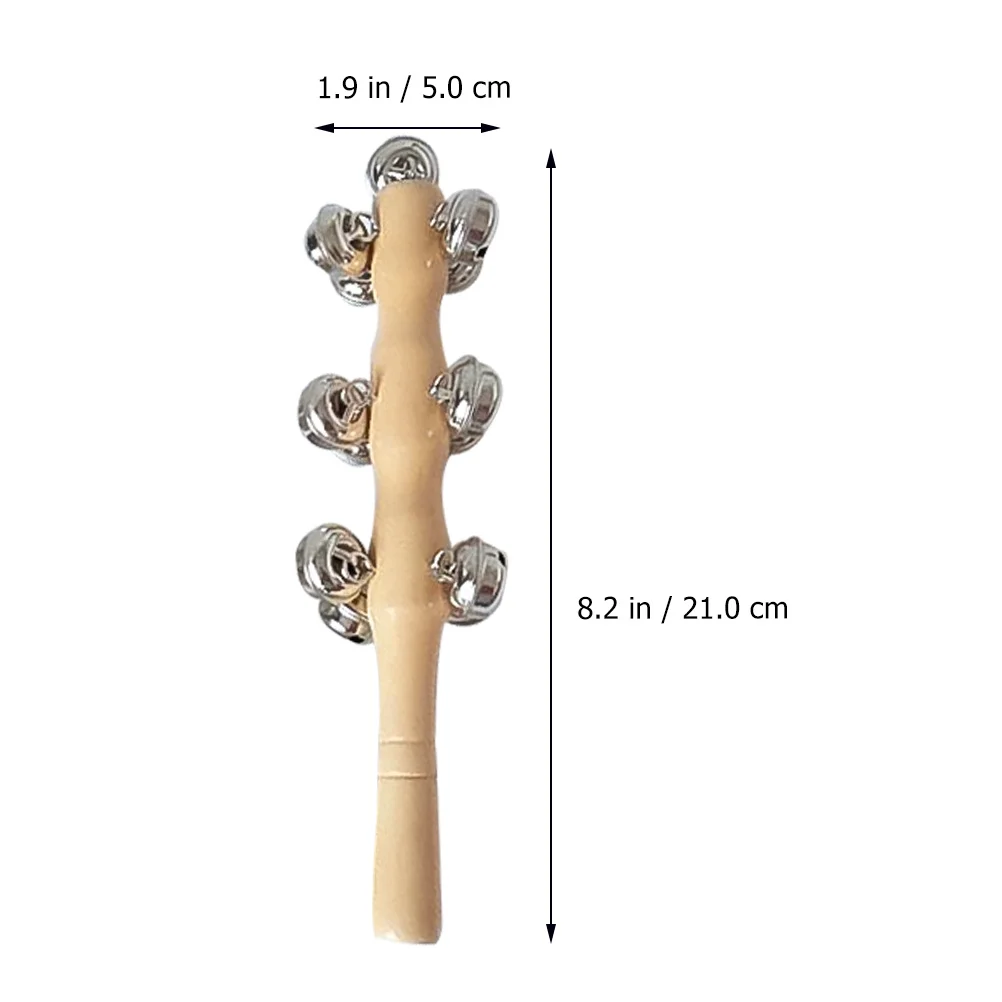 4Pcs Wood Rattle Baby Hand Jingle Bells Smooth Surface Safe for Baby Auditory Sense Training Kids Musical Instrument Educational