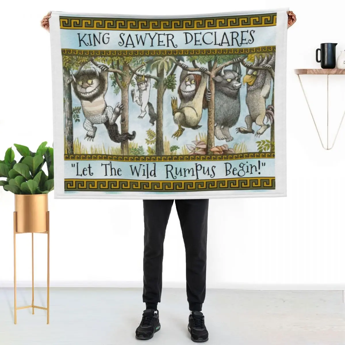 Where The Wild Things Are Personalized King Name Throw Blanket All Weather Soft Throw Blanket for Sofa