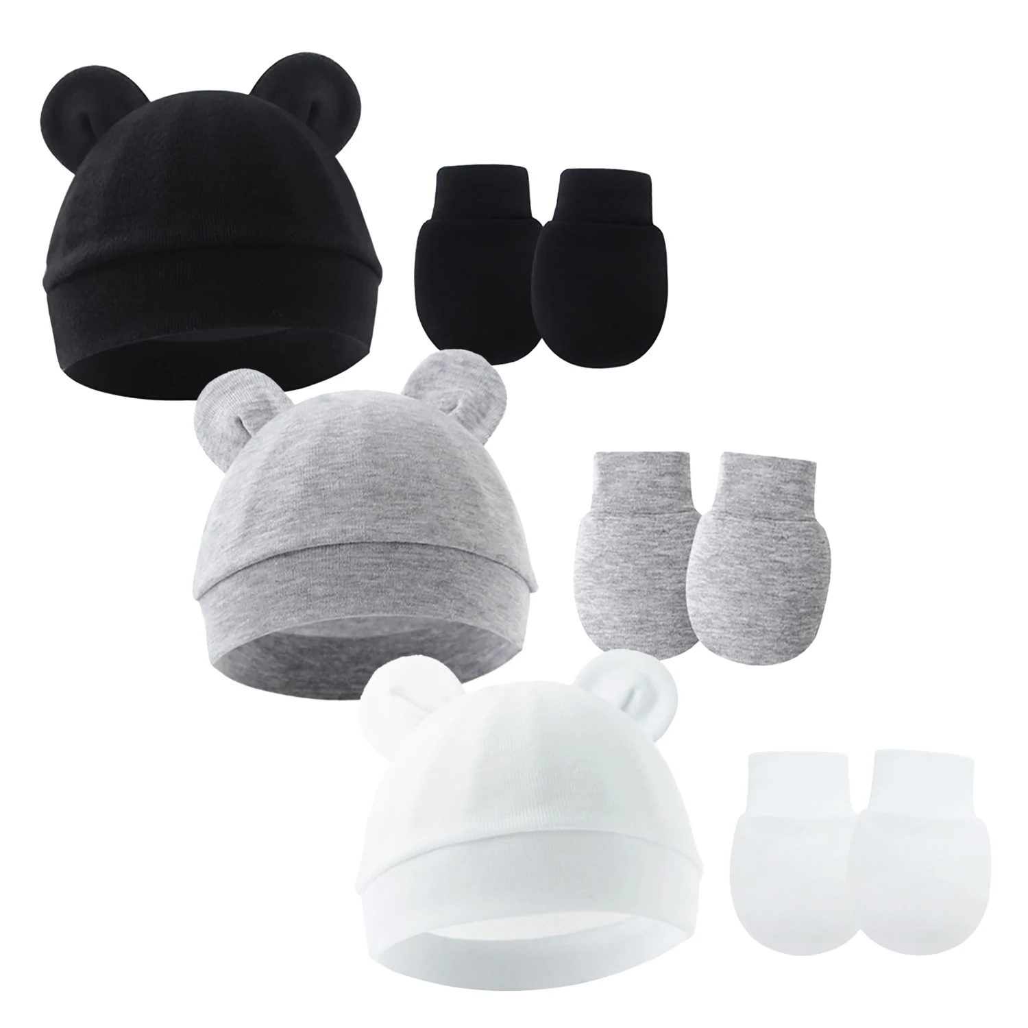 Topi Turban Bayi Telinga Beruang Lucu Warna Solid, Kupluk Bayi untuk Anak Perempuan dan Laki-laki, Topi India Katun Lembut, Penutup Kepala Balita