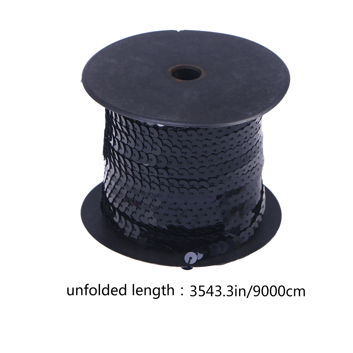 

Black 6mm Spangle Sequin String Flat Ribbon Elastic Durable PVC for DIY Attire Bridal Wedding Sequins Ribbon Decoration