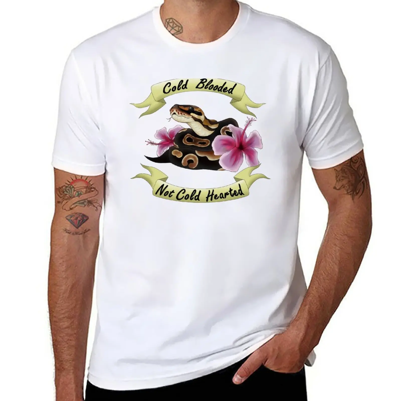 เสื้อยืดวินเทจสำหรับผู้ชายลาย Royal/Ball Python-โคลด์ไม่เลือดเย็น