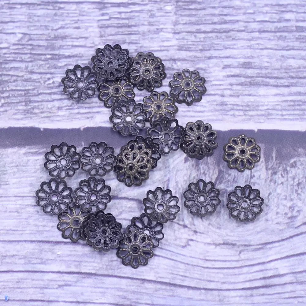 10000Pcs Bronze Tone Flower End Beads Caps Jewelry DIY Making Findings Charms 8x8mm