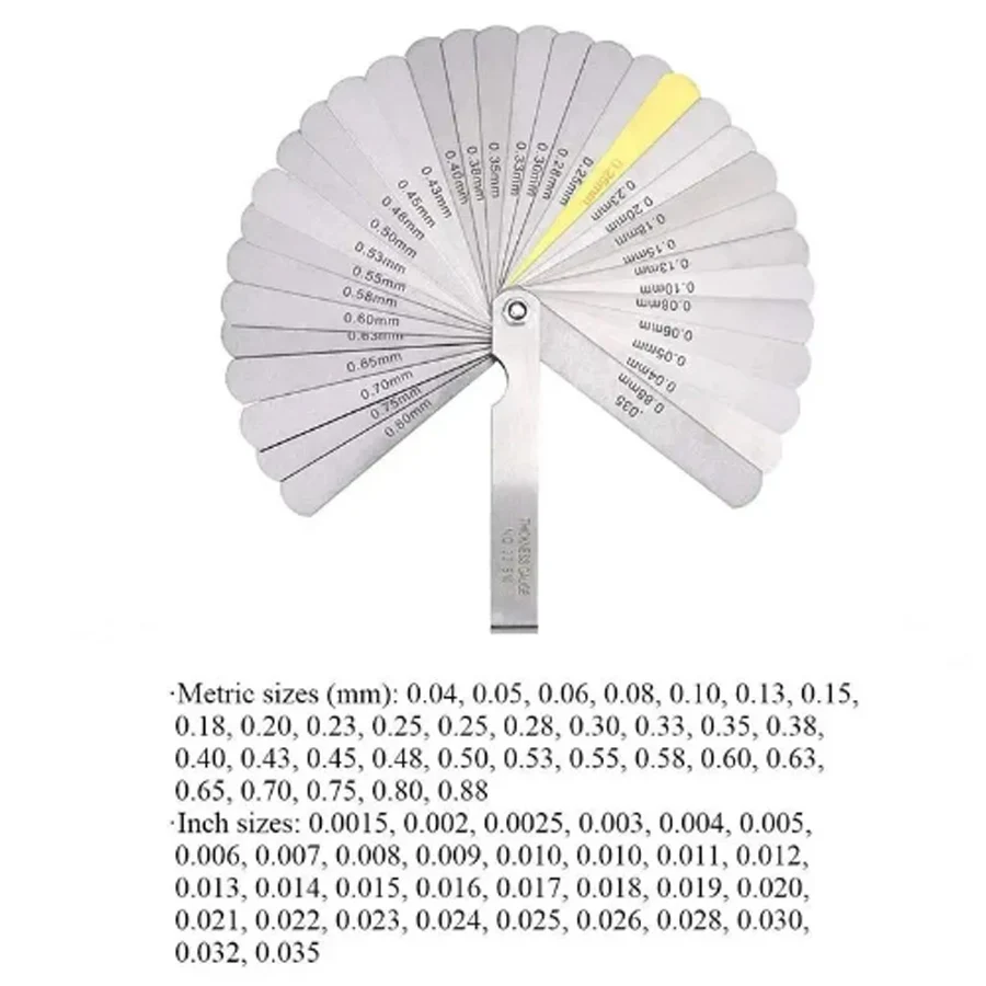 89A32 Feeler Gauge Portable Durable Various Specifications Arc Stainless Steel Feeler Gauge Gap Gauge Rangefinder 1pc