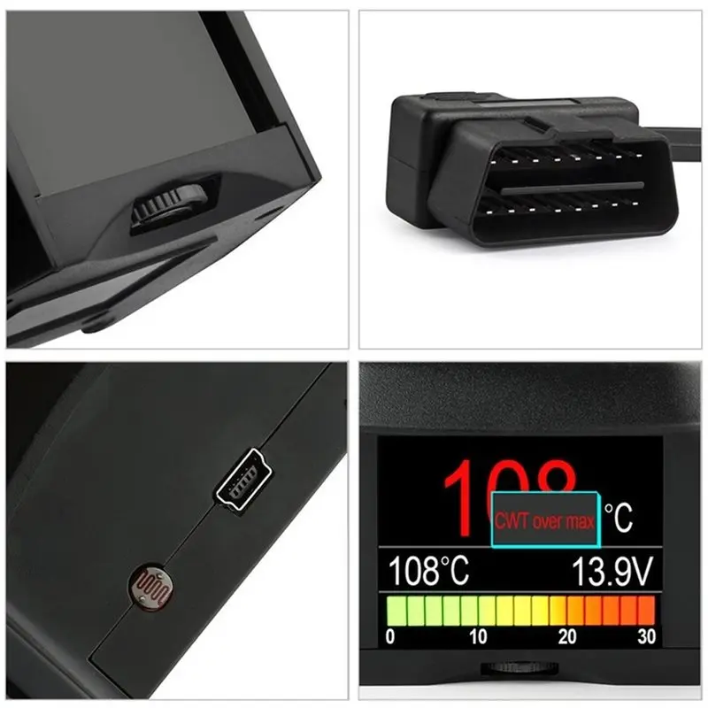 A202 On-Board Computer OBD2 Automobile Scanner Car Digital Display Speed Fuel Consumption Temperature Gauge