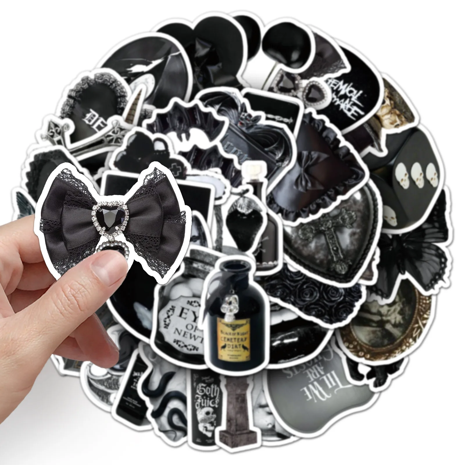 50 個ダークゴシックスタイル落書きステッカー装飾ハンドブック電話ケース水カップ DIY パーソナライズされた防水ステッカーおもちゃ