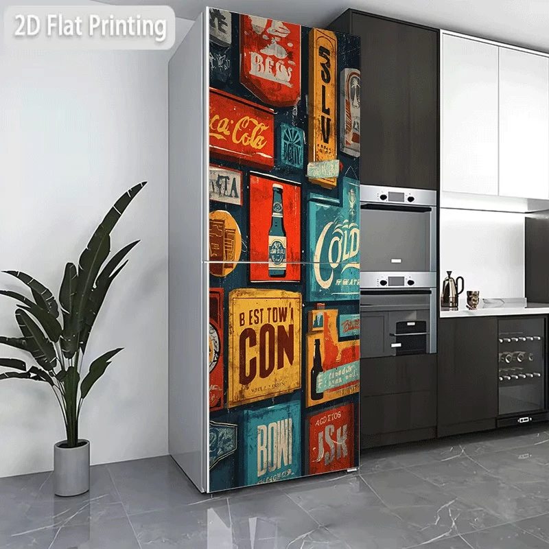 Refrigerator Sticker Refrigerator Dishwasher Sticker Vintage Sign Wall Old Alley Vintage Sign Collection Old Shop Sign Collect
