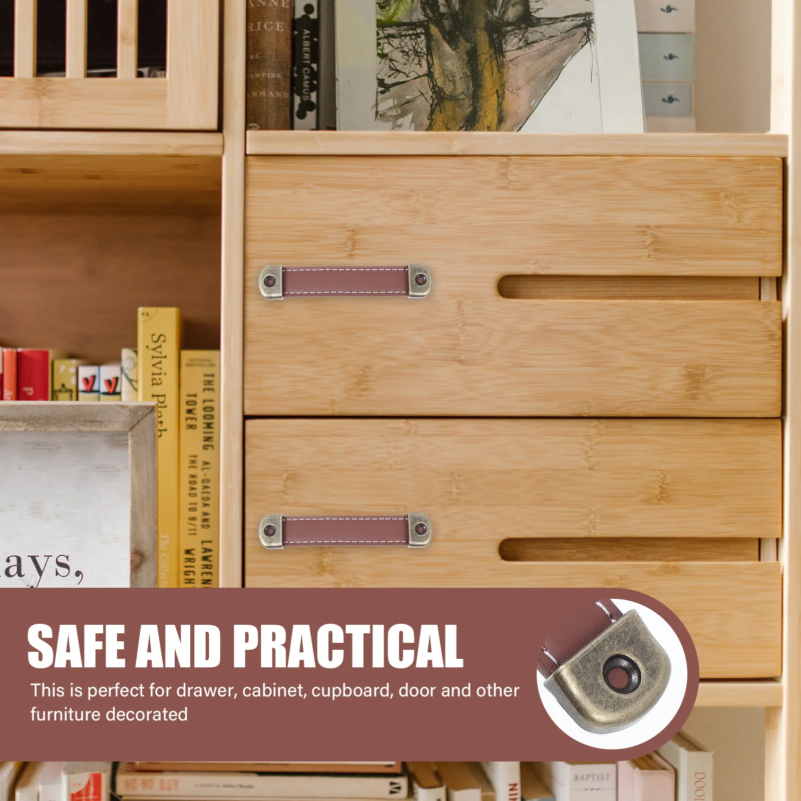 

9Sets Cabinet Door Handles Durable Drawer Pullers Vintage Wardrobe Knobs Replacement Hardware for Home