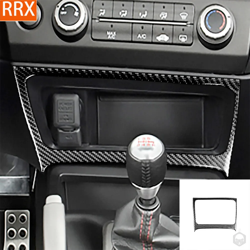 For Honda Civic 8th Gen 2006-2011 Real Carbon Fiber Stickers Center Cigarette Lighter Panel Car Accessories Interior decorative