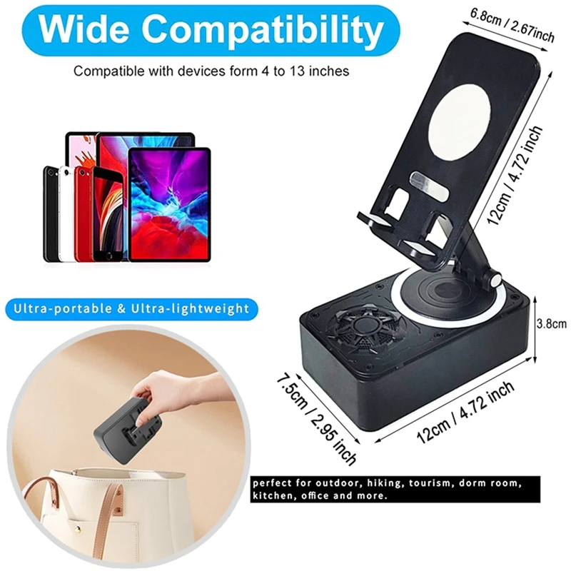 

Cell Phone Holder Stand with Bluetooth Speaker Adjustable Desktop Live Tablet Bracket Support Portable Wireless Speaker Retail