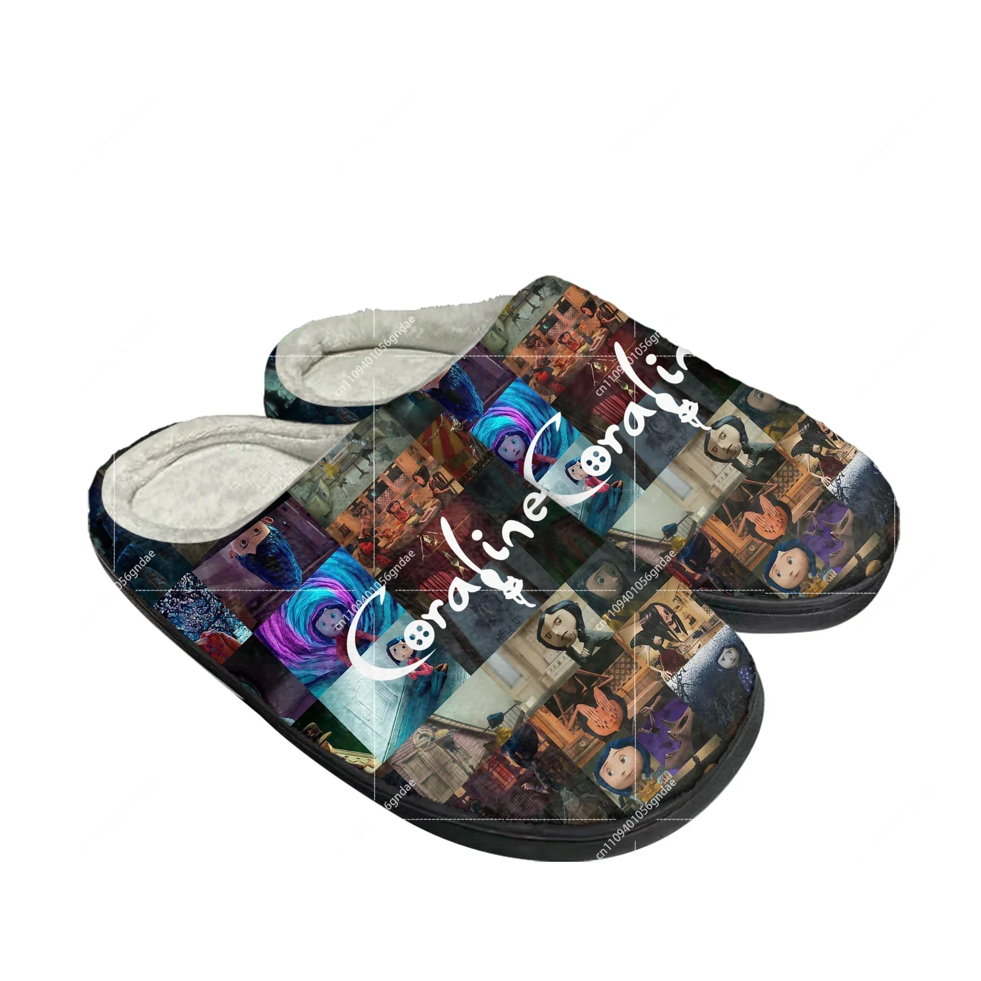

Coraline The Secret Door Home Cotton Slippers Mens Womens Teenager Plush Bedroom Casual Keep Warm Shoes Tailor Made Slipper