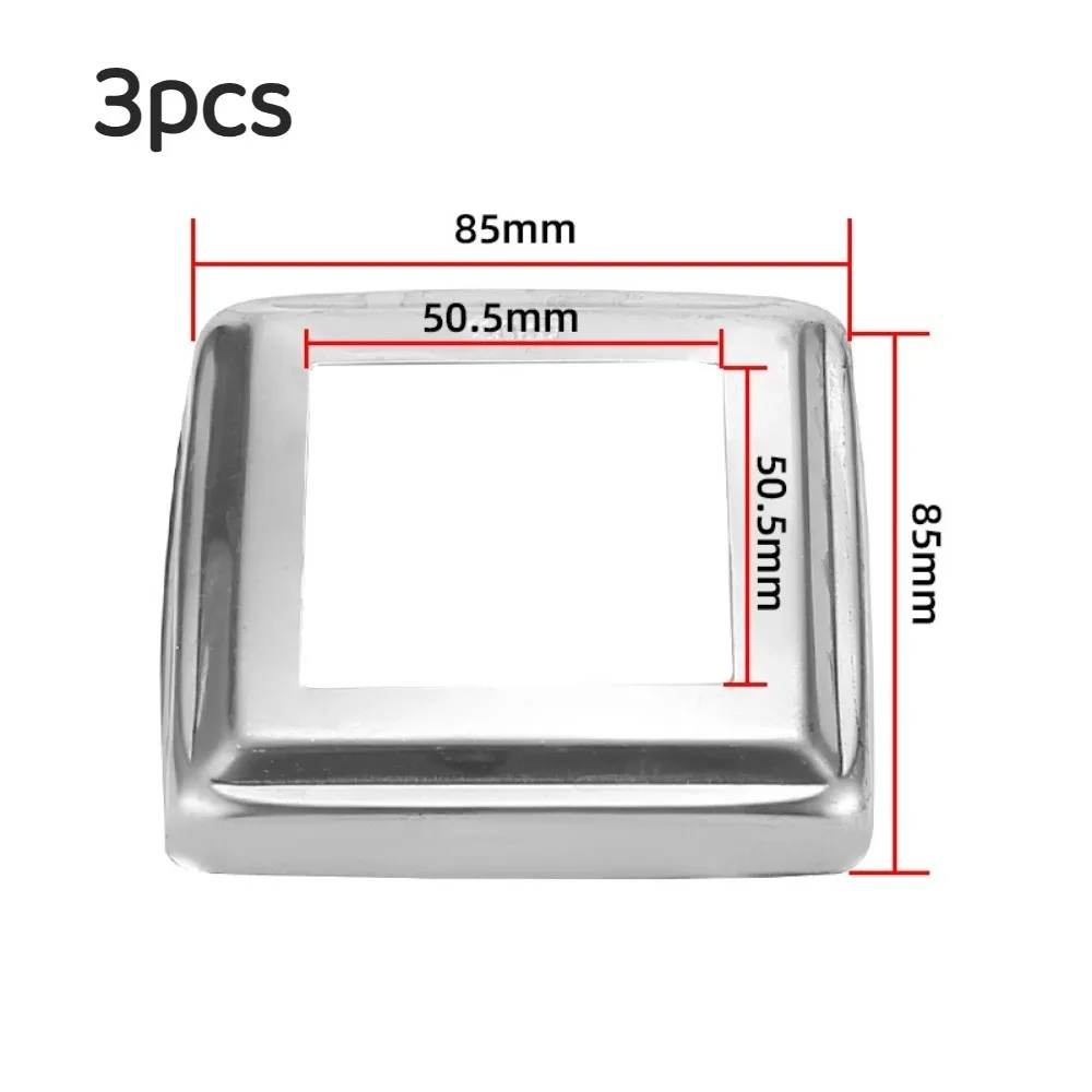 

3pcs 304 Stainless Steel Flange Cover Square Post Fitting Decorative Cover Thicken Guardrail Foot Cover