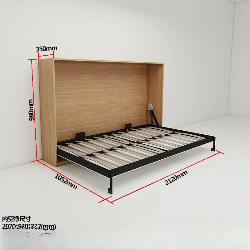 Small apartment study wardrobe integrated folding wall rollover multi-functional hidden bed