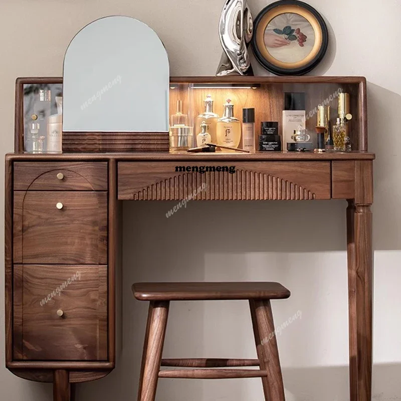 

Новое поступление, деревянный дешевый туалетный столик, стол, стул, ящики для хранения косметики, женский туалетный столик, современный органайзер Penteadeira Chines