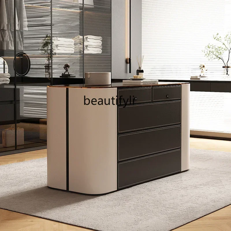 M182 Y Cloakroom Middle Island Cabinet with Lock Jewelry Display Cabinet Dresser Integrated Double-sided Storage Partition