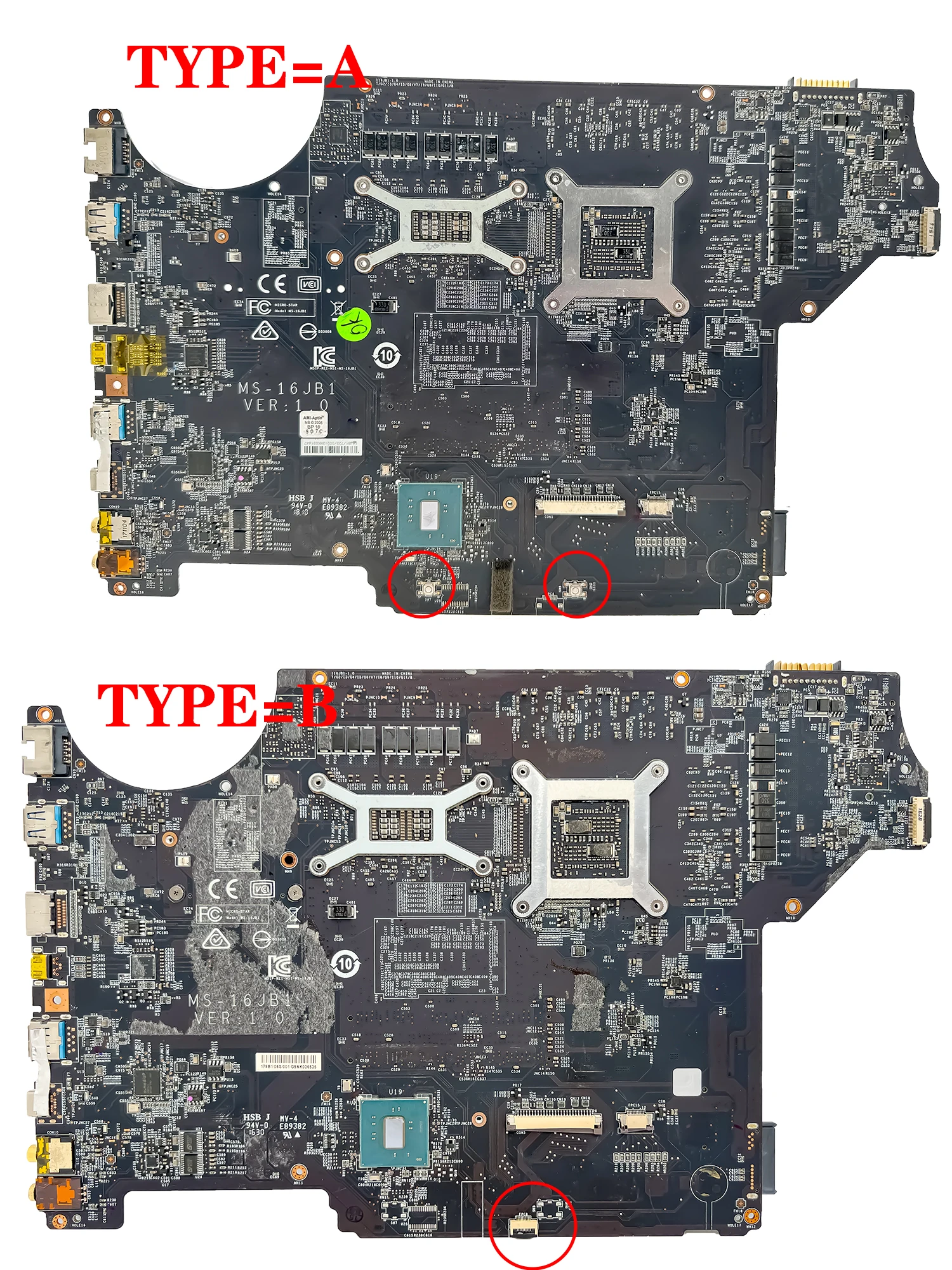 MS-16JB1 Mainboard For MSI GE62VR - MS-16JB MS-16JB1  Laptop Motherboard I5-7300HQ I7-7700HQ GTX1060-3G/6G 100% Working