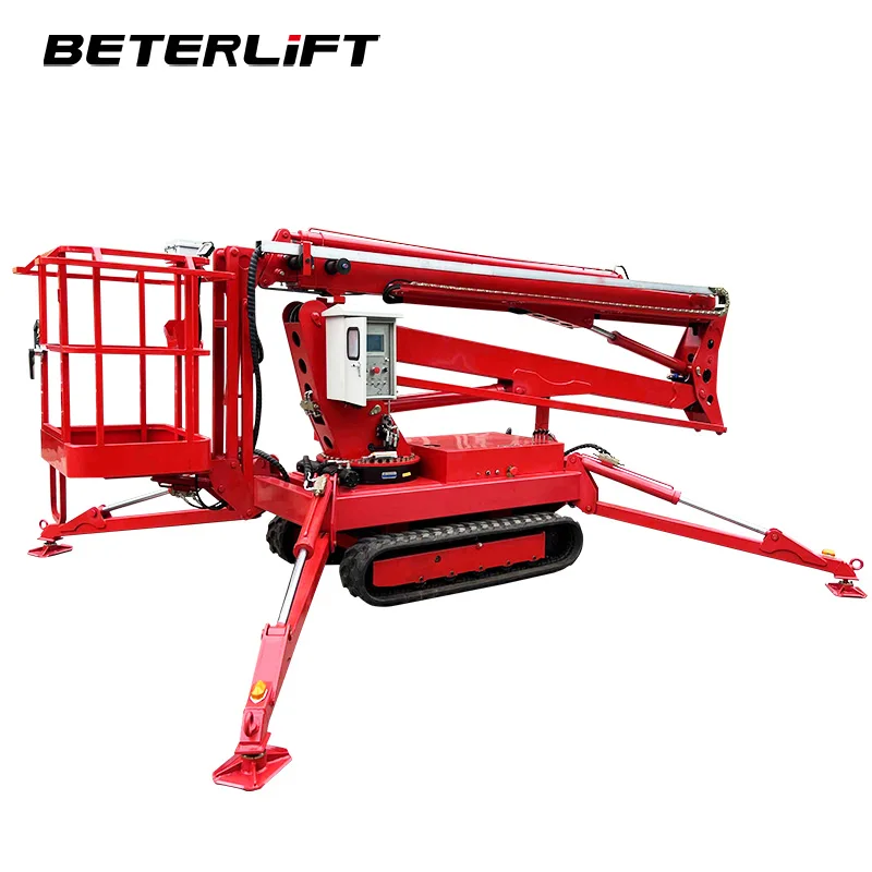 Hydraulic Diesel Electric Rough Terrain Boom Lift Cherry Picker Man Lift Crawler Boom Lift for Aerial Work
